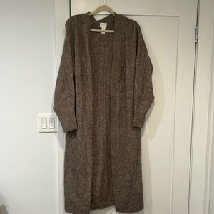 Long oatmeal cardigan